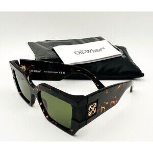 Brand New Authentic Off-White Dover OERI148 6055 Tortoiseshell Square Sunglasses
